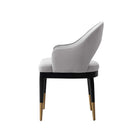 Manhattan Comfort Carrington 20.9" Modern Glam Velvet Upholstered Dining Armchairs - Light Grey - Set of 2-Made to Last. Commercial Grade Product