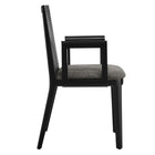 Modway Monarch Wood and Rattan Dining Armchair - Black/Grey-6