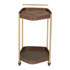 Zuo Stela Bar Cart - Walnut-Caster wheels for easy mobility