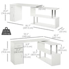 HOMCOM 55" L-Shaped Computer Desk - White-Large tabletop in particleboard, stable for put computer and school or office supplies