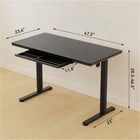 ShoppingAll Glass Electric Height Adjustable Standing Desk with Drawer - Black-Stay Charged, Stay Connected: The glass standing desk features integrated USB-A and Type-C charging ports located on the front panel. Keep your essential devices including smartphones, smart watches fully powered and easily accessible when needed.