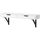 TygerClaw Table with Drawer-White (TYDS410015)-Drawer stops prevent the drawers from being pulled out too far
