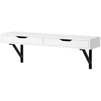TygerClaw Table with Drawer-White (TYDS410015)-Drawer stops prevent the drawers from being pulled out too far