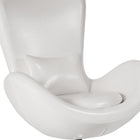 Flash Furniture Egg Series Leather Side Reception Chair - White-Pillow Size: 12-13"W x 8-10"H x 2" Thick