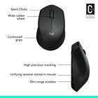 Logitech M330 Silent Plus Wireless Mouse - Black-24-Month battery life