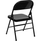 Flash Furniture HERCULES Series Triple Braced & Double-Hinged Black Metal Folding Chair-Riveted Steel Components