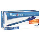 Paper Mate Comfortmate Ultra Ballpoint Pens Retractable – 1.0mm – Blue – 12 Pack  -Floating ball ink technology for smooth, bold writing