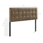 Modway Lily Vegan Leather King Size Headboard - Mushroom-King Size Headboard
