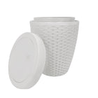 Modern Homes 7L Round Bath Bin - White-Size: 8.8" x 8.8" x 11.22" (22.5 x 22.5 x 28.5 cm)