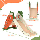 Qaba 3 in 1 Foldable Toddler Slide with Basketball Hoop, Carrot-Themed - Orange-Cute carrot shape designed for indoor use by toddlers 