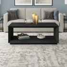 Hudson&Canal Evie 48"W Rectangular Coffee Table - Black Grain-Clean with a soft, dry cloth and no harsh chemicals or abrasive cleaning materials