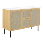 Modway Chaucer 48" Single Sink Bathroom Vanity - Oak/White-MDF and Particleboard