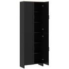 HOMCOM 67" H 4-Door Kitchen Pantry Cabinet with Adjustable Shelves - Black-Features recessed door panel our pantry cabinet adds modern, simplistic beauty to your inner decor 