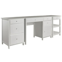 Winsome Wood Delta 3-Piece Home Office Set - White-Home Office  Set