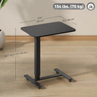 HOMCOM 25.6" Pneumatic Standing Desk Adjustable Height - Black-Steel frame and particleboard desktop ensure strength and stability