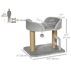 PawHut Cat Tree Tower Condo with Jute Scratching Posts - Light Grey-Made from particle board, keeping the cat tree stable 