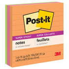 Post-it Super Sticky Notes - 4" x 4" - Energy Boost Collection - Lined - 270 sheets - 3 Pack-Post-it Super Sticky Notes have 2X the sticking power