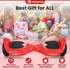 Gyrocopters PRIME Hoverboard for Kids - 15 km/h Speed ​​ - 300 W - 6.5" - LED Wheels - Bluetooth Speaker - Red-300W motor