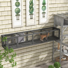PawHut Wooden Outdoor Cat Tunnel Toy with Multiple Entrances - Lead Grey-Sunlight streams in, making cat enclosure easy for cats to love the interior 