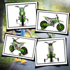 Aosom 12V Kids Electric Ride-On Dirt Bike - Green-Operates with a press of handle 