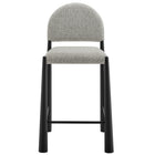 Modway Hayley Upholstered Fabric Counter Stools 2-Piece Set - Black/Camel-8