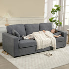 HOMCOM 3 Seater Sofa with Deep Seat - Dark Grey-A robust steel frame supports up to 728 lb (330 kg) for reliable stability