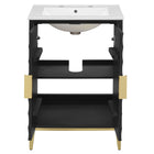 Modway Beau 24" Wood Bathroom Vanity with Basin - White/Black-Assembly Required