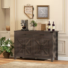 HOMCOM 47.2" L Sideboard Buffet Cabinet - Espresso-Roomy storage space with two drawers and two cabinets for holding kitchen items