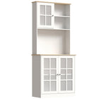 HOMCOM 72" H Kitchen Pantry Cabinet with 3 Units, 2 Open Shelves and Countertop - White-Sturdy construction for a stable use 