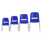 Flash Furniture HERCULES Series Ergonomic Shell Stack Chairs with Chrome Frame & 16'' Seat Height - Navy - 5 Pack-Ergonomically Contoured Navy Plastic Seat Shell