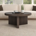Hudson&Canal Holm 32"W Round Coffee Table - Alder Brown-Clean with a soft, dry cloth and no harsh chemicals or abrasive cleaning materials