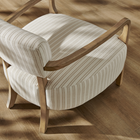 Modway Zinnia Striped Fabric Upholstered Accent Chair - Oatmeal Stripe-Oversized Seat