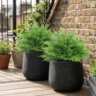 HOMCOM 23.6" Artificial UV-Resistant Boston Ferns - Green-Material: PE, Plastic, Aluminum 