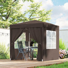 Outsunny 6.6' ft W x 6.6 ft L Pop Up Canopy Tent for Outdoor/Garden/Patio - Coffee-Fire and water resistant oxford cover with anti-UV coating block most harmful rays