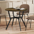 HOMCOM Round Dining Table with Steel Frame for Kitchen - Rustic Brown-Use it anywhere—as a dining, coffee, kitchen, or work table