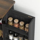 HOMCOM 47" H Pantry Cabinet with Adjustable Shelves - Black-Seamless access thanks to magnetic catches, quality hinges and metal handles 