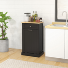 HOMCOM 10 Gallon Tilt Out Trash Sideboard Buffet Cabinet with Hidden Bin & Drawer - Black-The tilting door cabinet fits up to a 10 gallon trash can