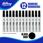 Hilroy Permanent Markers - Low Odour Ink - Chisel Point - Black - 12 Pack-High quality:Features long-lasting, vivid ink that is quick-drying, waterproof, smear-proof, and fade-resistant. The durable tip maintains its shape and resists wear, ensuring consistent performance over time