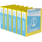 Davis Group Easyview Premium Binder - Round Ring - Customizable - 2" - Yellow - 6 Pack-3 Ring Binder