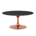 Modway Lippa 36" Faux Marble Coffee Table - Rose Black-Modern Coffee Table