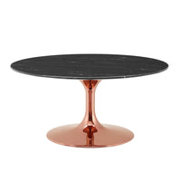 Modway Lippa 36" Faux Marble Coffee Table - Rose Black-Modern Coffee Table