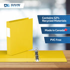 Davis Group Premium Economy Binder - D Ring - 1.5" - Yellow - 6 Pack-Ideal for Conferences, Reference, Colleges & Universities