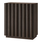 Hudson&Canal Molly Rectangular Fluted Accent Cabinet - 28" W - Brown Oak-Top weight capacity is 45 lbs, middle shelf can support 25 lbs, while lower shelf hold 35 lbs