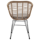 Manhattan Comfort Antibes Modern Patio 2-Person Seating Group 3-Piece Set with End Table - Tan/Grey-Geometric Funky Metal Wired Legs for Design and Durability