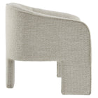 Modway Greer Boucle Fabric Upholstered Accent Armchair - Parchment-Non-Marking Floor Glides