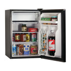 BLACK+DECKER 2.5 cu. ft. Freestanding Mini Fridge with Freezer - Black-Convenient Storage: Our small refrigerator with freezer provides storage for leftovers, food, soda, beer, and other beverages with minimal energy and a small footprint