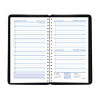 Staples 2027 Daily Planner - 8" H x 4-7/8" W - Black - Bilingual-Daily format allows the user to plan their day on a single page