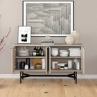Hudson&Canal Richmond 58"W Buffet Table - Alder White-Product Dimensions: 15.5" L x 58" W x 32" H