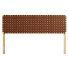 Modway Sparta Weave Vegan Leather King Headboard - Natural Brown-5 Height-Adjustable Mounting Positions