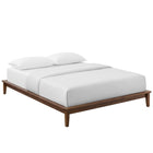 Modway Lodge Wooden Queen-Size Platform Bed Frame - Walnut-Solid Wood Platform Bed Frame